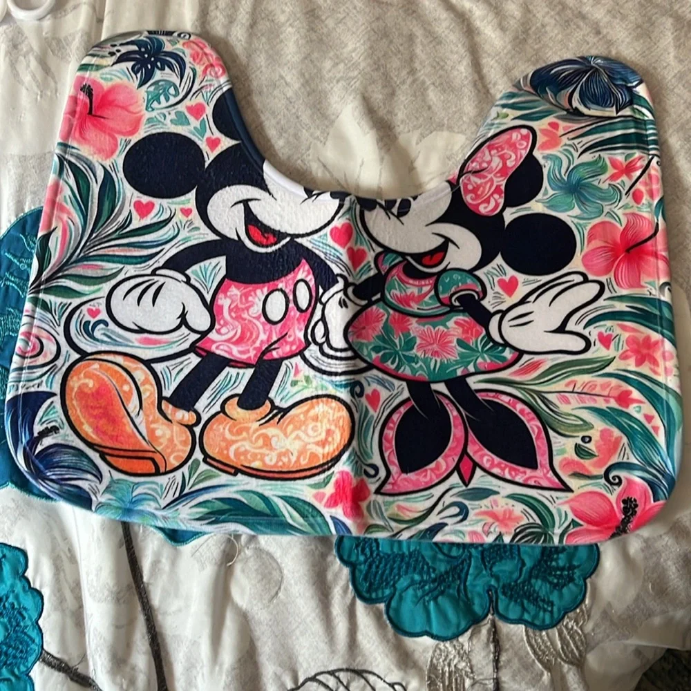 Mickey & Minnie Bath Mat and Toilet Cover Set